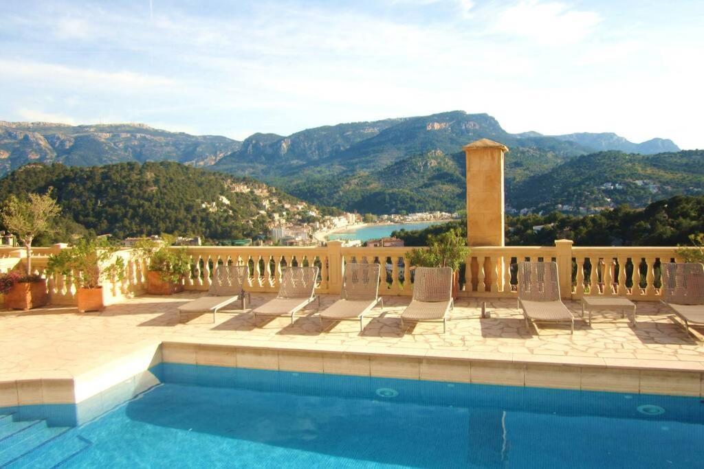 Apartamento En El Puerto De Soller Con Gran Terraza Privada Y Vistas Al Mar. Piscina Comunitaria. Localizado En Un Zona Tranquila Y Muy Soleada. Wifi Gratis Disponible. Parking. Extérieur photo
